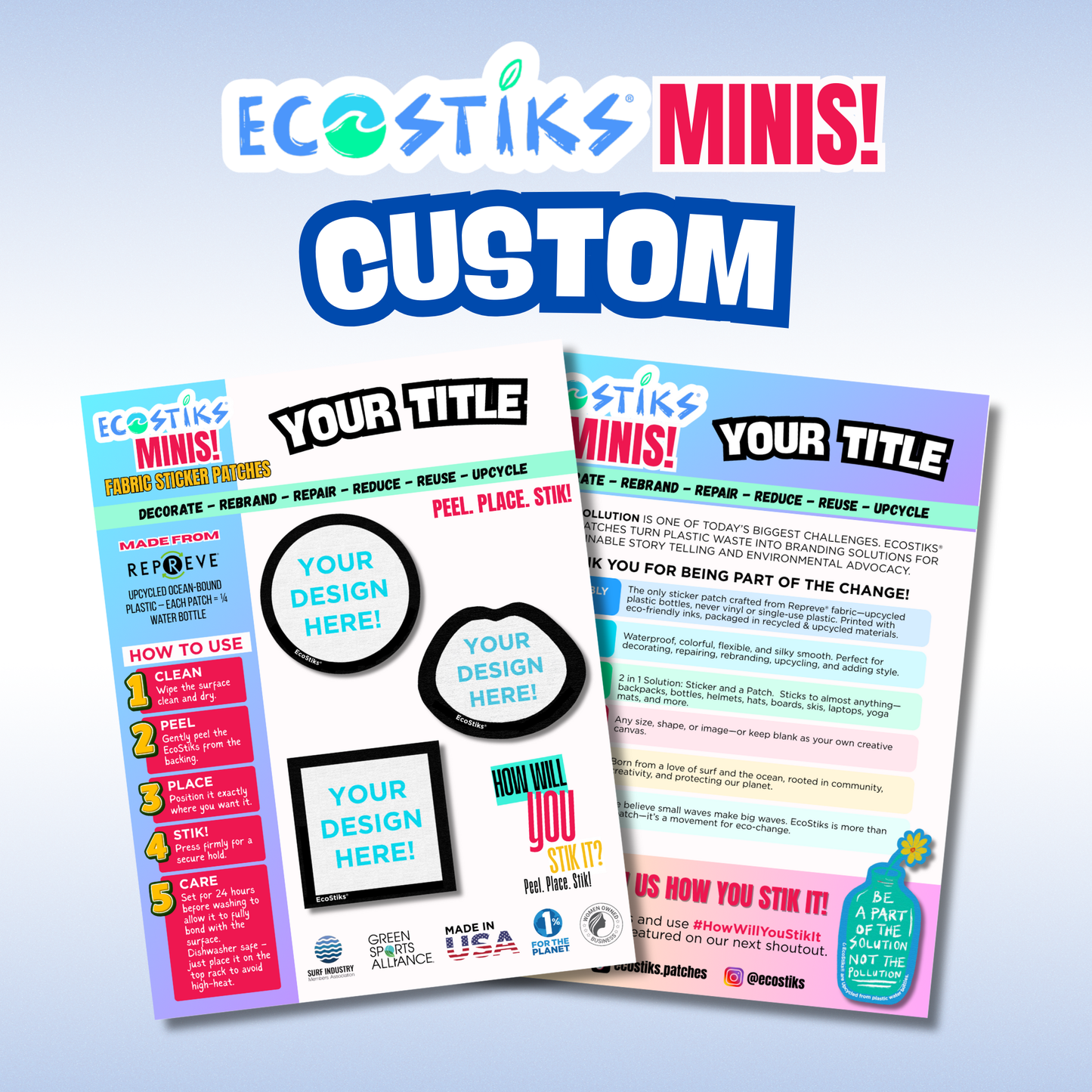NEW - Custom Minis EcoStiks® Minis Sticker Patches