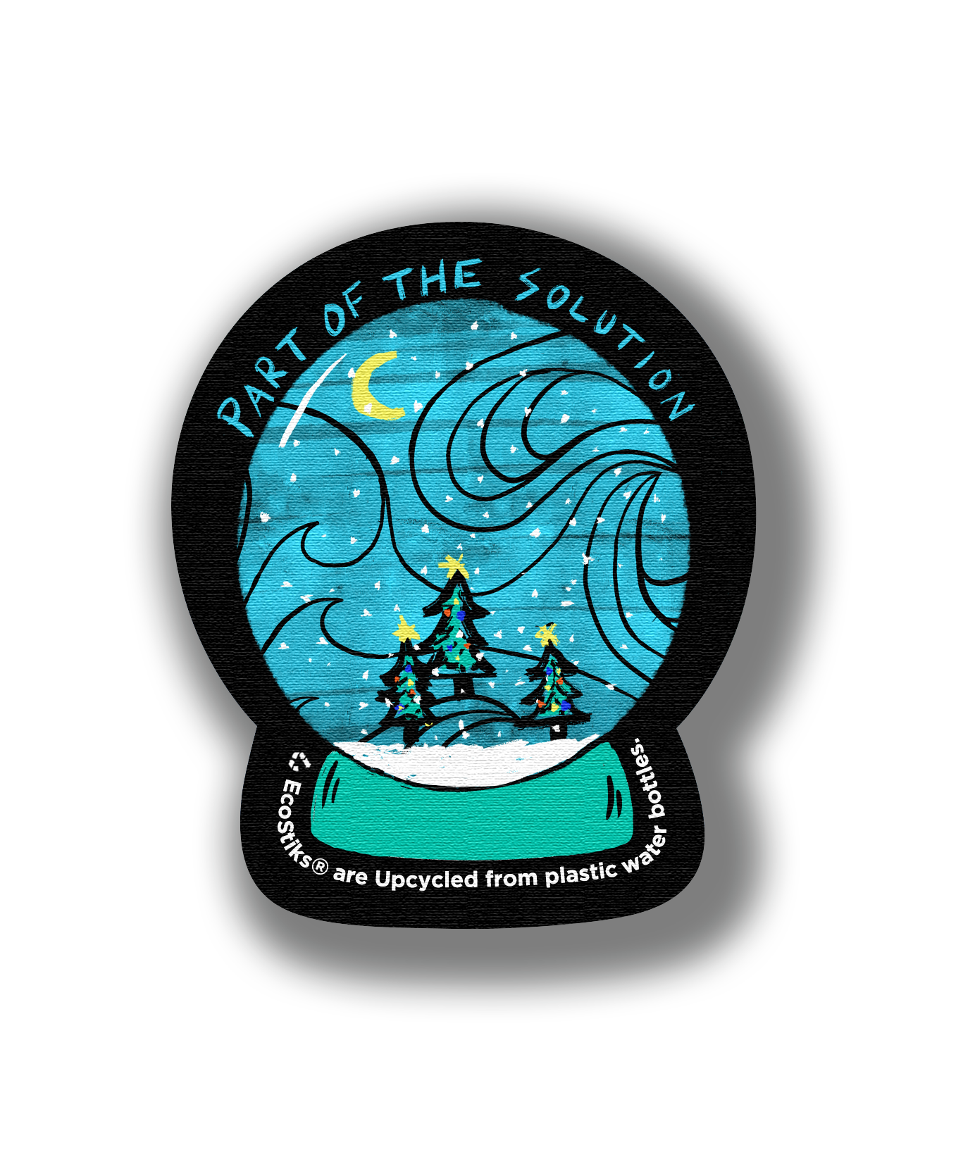 3" x 2" Part of the Solution Snow Globe EcoStiks Patches