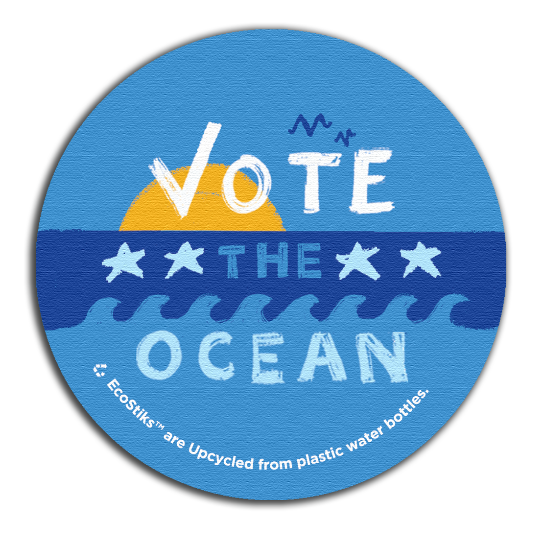 3" x 3" Vote the Ocean EcoStiks Sticker Patch