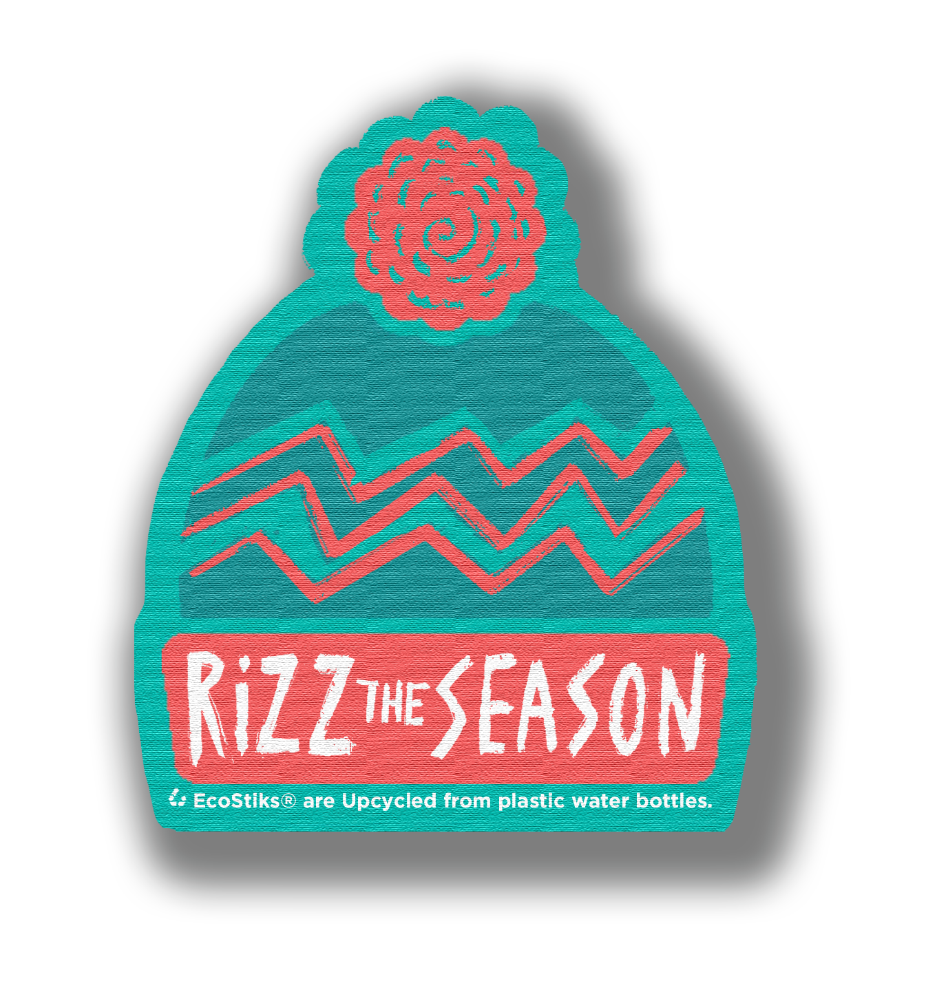 3" x 3" Rizz the Season Beanie EcoStiks Patches - Bulk