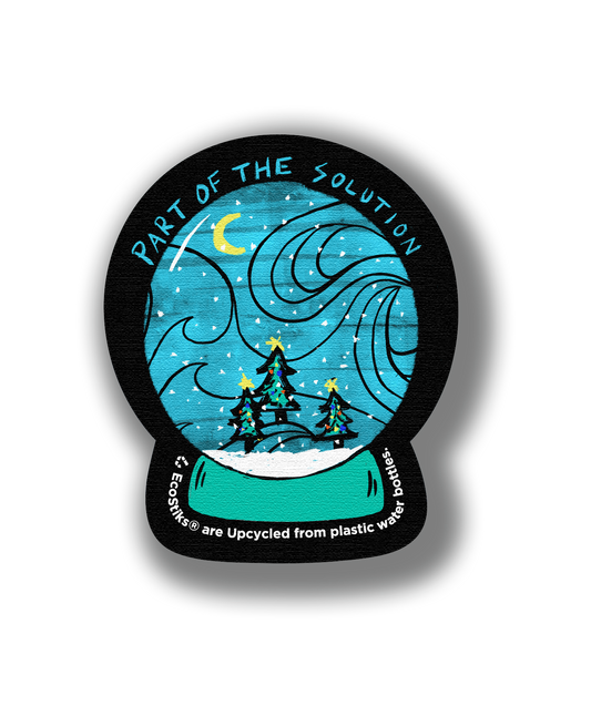 3" x 2" Part of the Solution Snow Globe EcoStiks Patches - Bulk