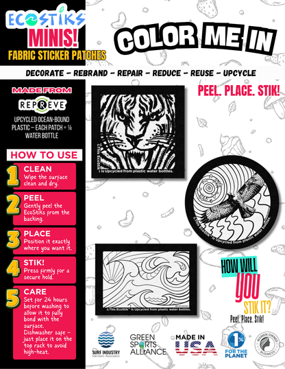 NEW - Color Me In EcoStiks® Minis Sticker Patches