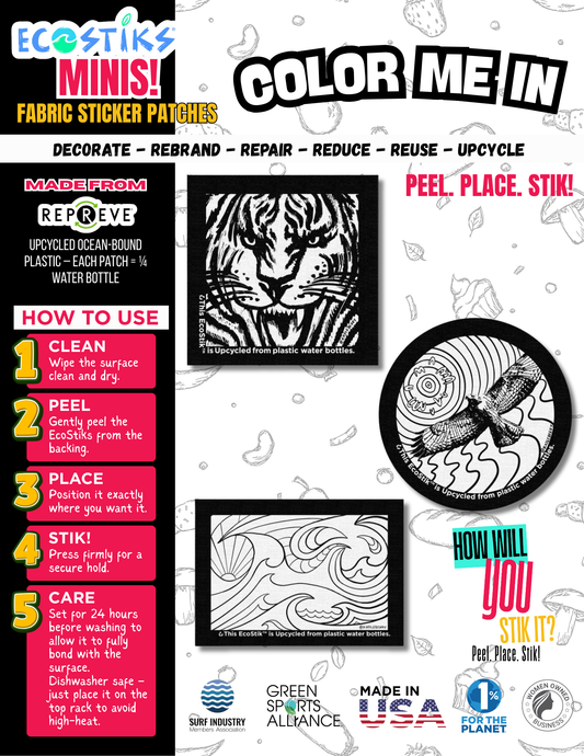 NEW - Color Me In EcoStiks® Minis Sticker Patches