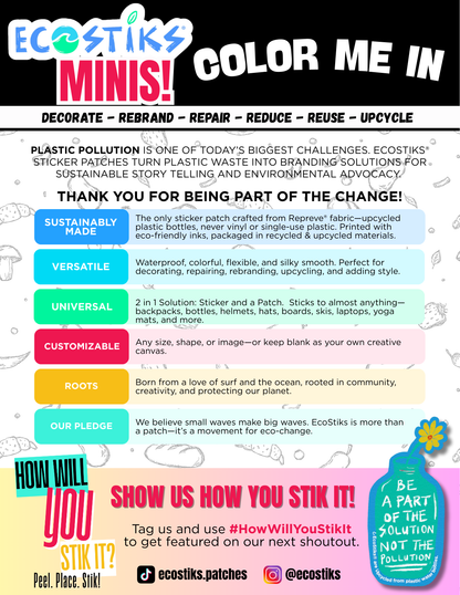 NEW - Color Me In EcoStiks® Minis Sticker Patches