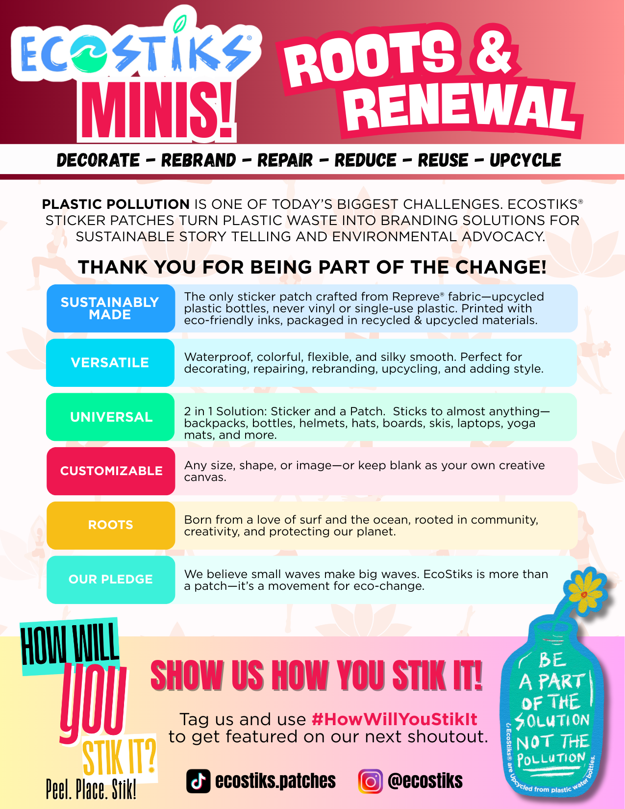 NEW - Roots & Renewal EcoStiks® Minis Sticker Patches